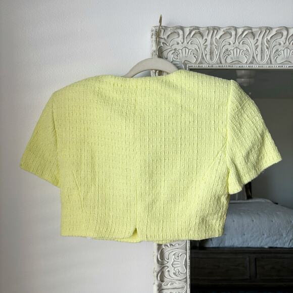 Zara Tweed Cropped Jewel Button Jacket Top - Picture 7 of 8